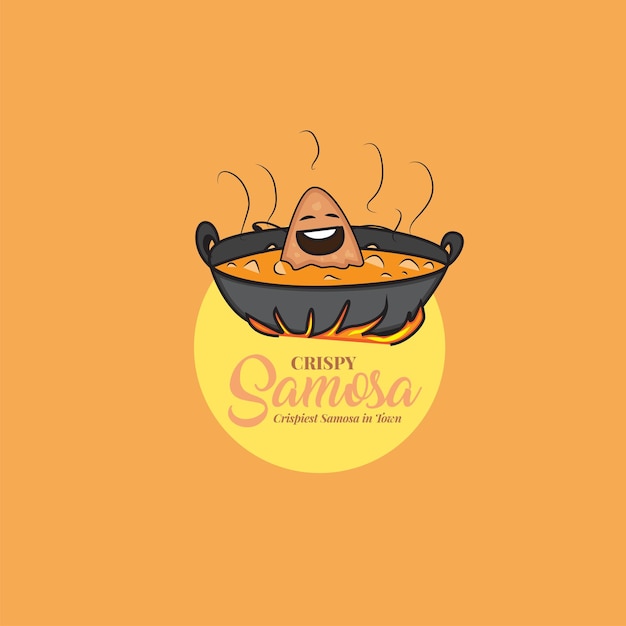 Krokant samosa vector logo ontwerp