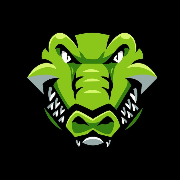 Vector krokodil hoofd mascotte logo ontwerp illustratie vector