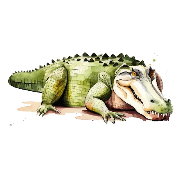 Vector krokodil in aquarel illustratie vector