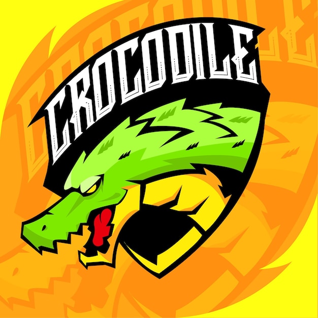 Krokodil mascot logo ontwerp voor esport logo sjabloon