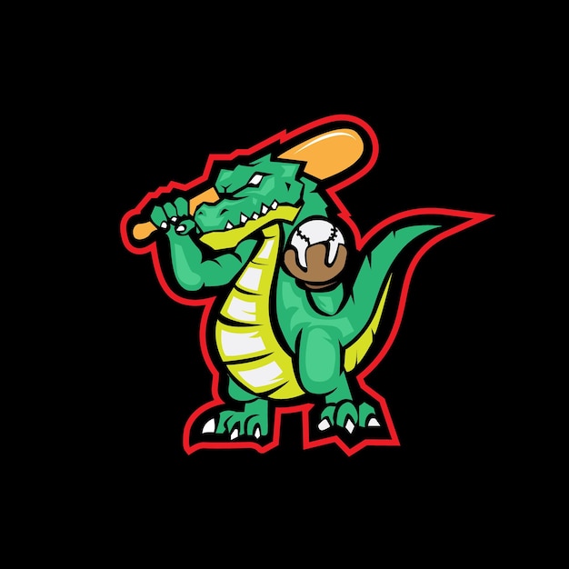 Vector krokodil mascotte badge vector logo perfect voor de sport- en esport-industrie