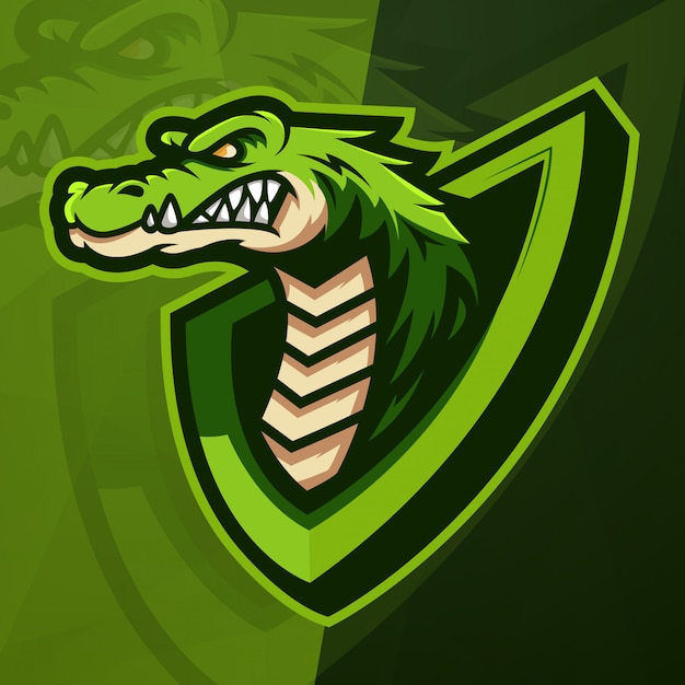 Krokodil mascotte esport logo