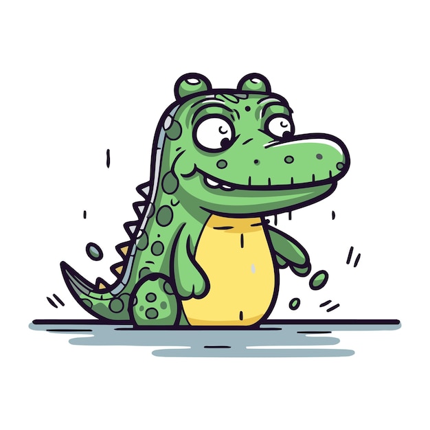 Vector krokodil vectorillustratie cute krokodil stripfiguur