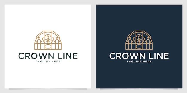 Kroon elegant lijntekeningen logo-ontwerp