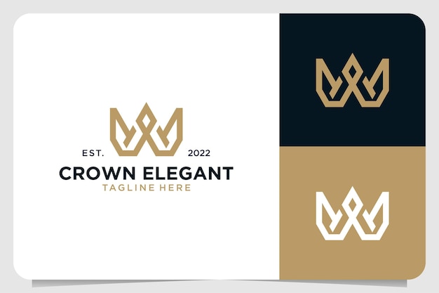 Kroon elegant met monogram letter W logo-ontwerp