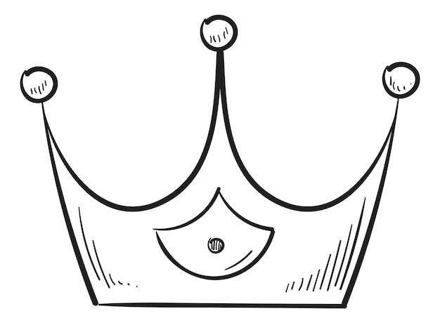 Vector kroon icoon. leuke sprookjesachtige tiara. koninklijke macht embleem geïsoleerd op witte achtergrond