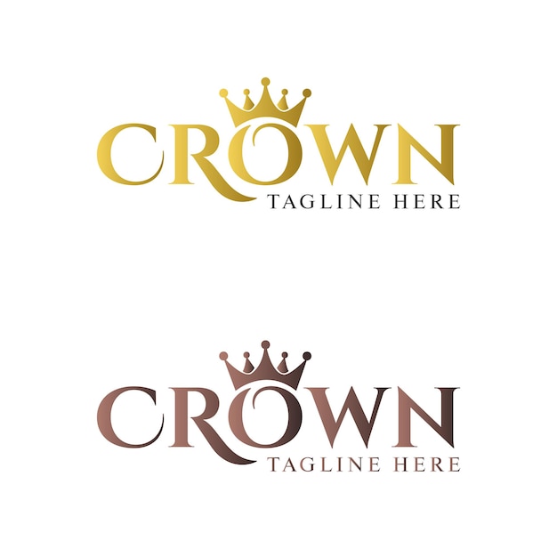 kroon logo belettering vector ontwerpsjabloon