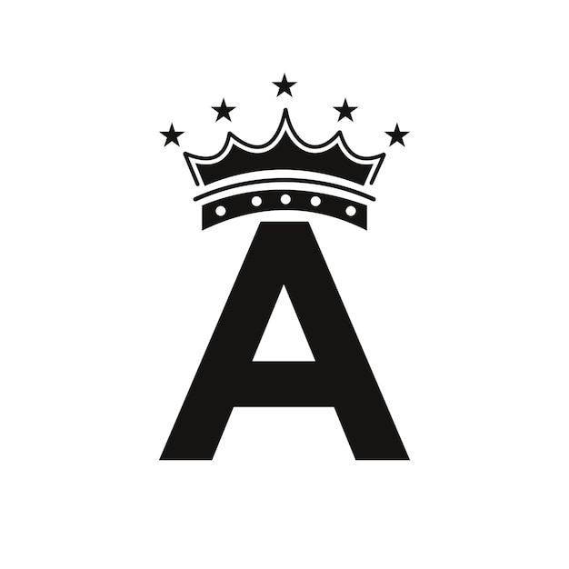 Kroon Logo Op Letter A Met Ster Icon Luxury Symbol Vector Template