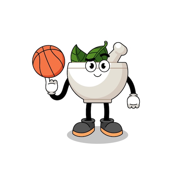 Kruidenkomillustratie als basketbalspeler