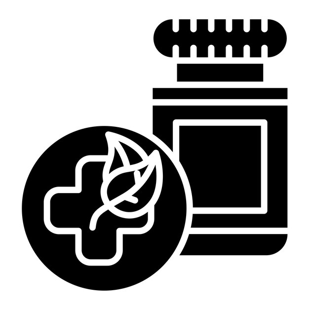 Vector kruidenpillen glyph effen zwarte afbeelding