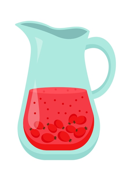 Kruik met fruitcompote Healthy Food Vector illustration