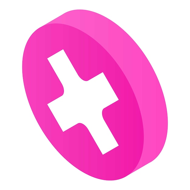 Kruis cirkel pictogram Isometrisch van kruis cirkel vector pictogram voor webdesign geïsoleerd op een witte achtergrond