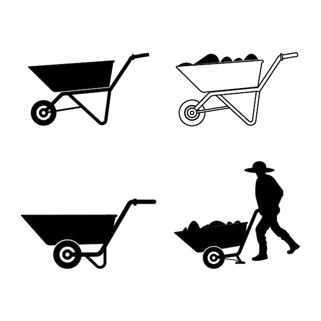 Kruiwagen vector pictogram