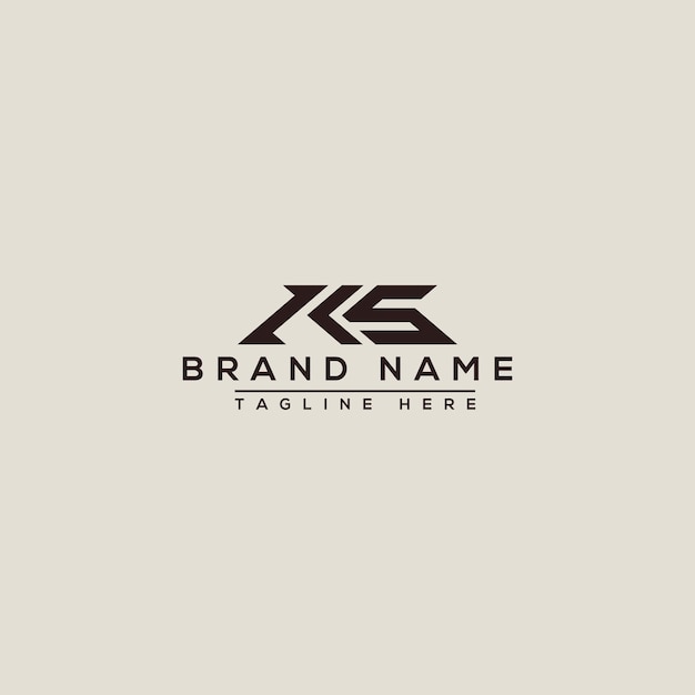 Elemento di branding grafico vettoriale del modello di progettazione del logo ks.