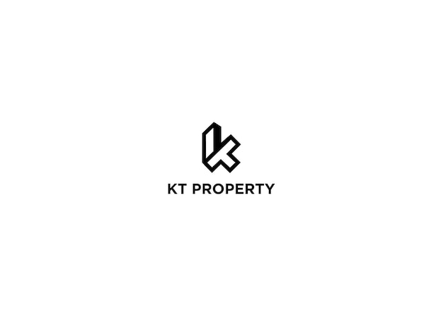 kt property 로고 디자인 벡터 일러스트