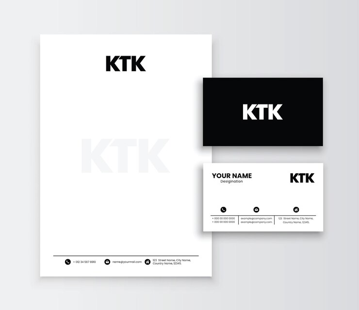 KTK Monogram logo Letterhead Business Card eps