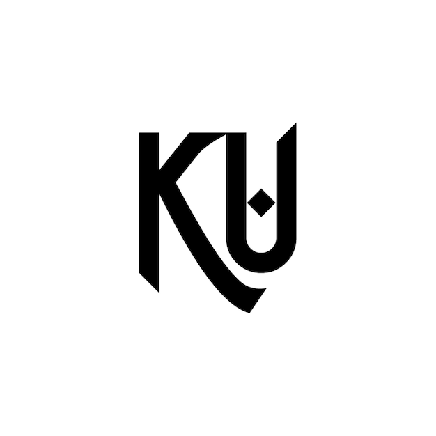 KU モノグラムロゴ デザイン文字 テキスト名 シンボル モノクロロゴタイプ アルファベット文字 シンプルロゴ