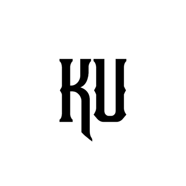 KU モノグラムロゴ デザイン文字 テキスト名 シンボル モノクロロゴタイプ アルファベット文字 シンプルロゴ