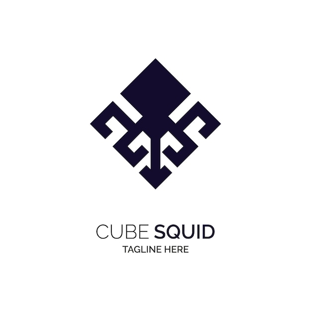 kubus inktvis octopus logo sjabloon ontwerp vector voor merk of bedrijf en andere
