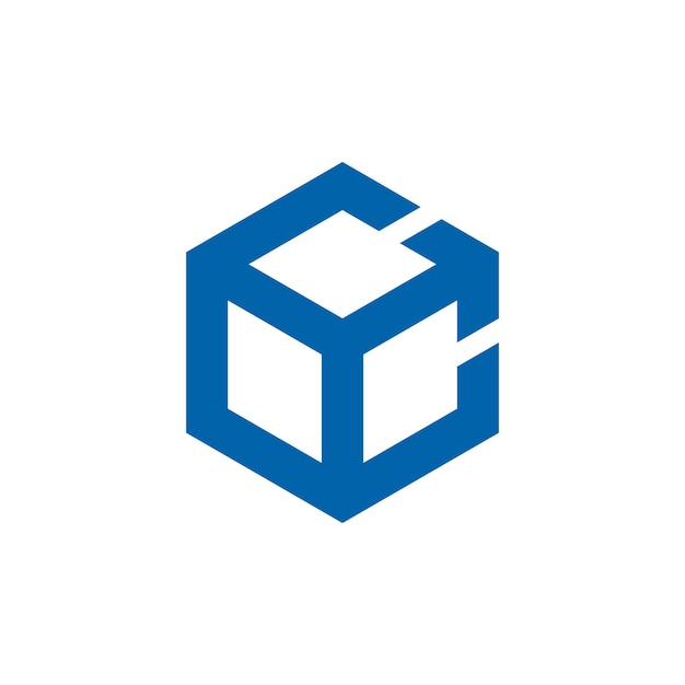 kubus vak pijl geometrisch logo ontwerp