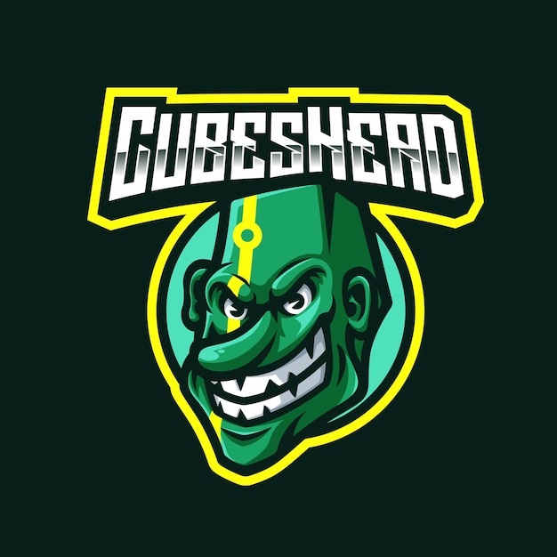 kubussen hoofd mascotte logo voor gaming twitch streamer gaming esportS youtube facebook