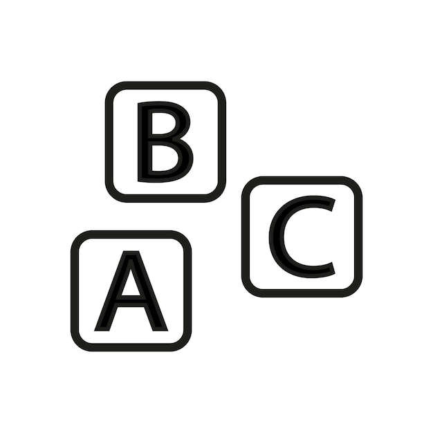 Kubussen met letters pictogram Vector illustratie Stock Image