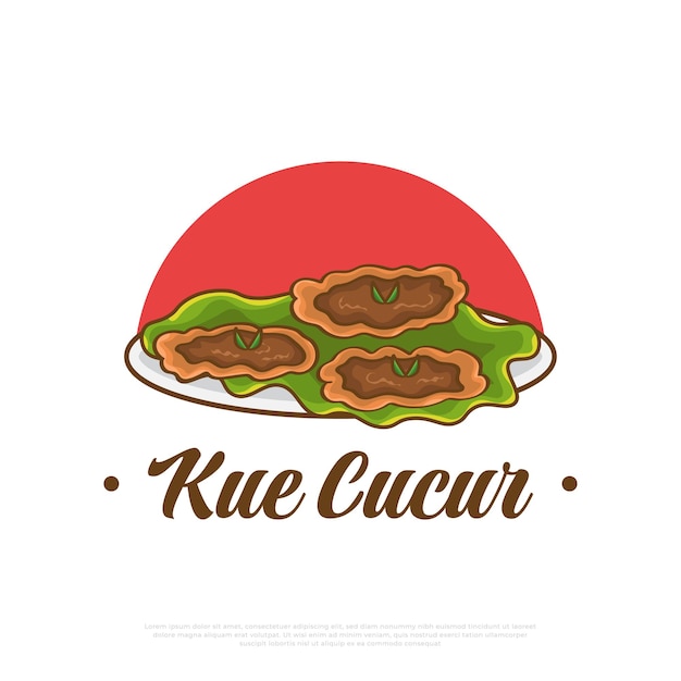 Kue cucur illustration traditional snack from southeast asia including indonesia kue cucur or khanom fak bua vector illustration