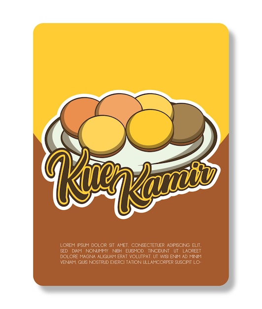 Kue Kamir Traditional Snack Indonesian Vector Design