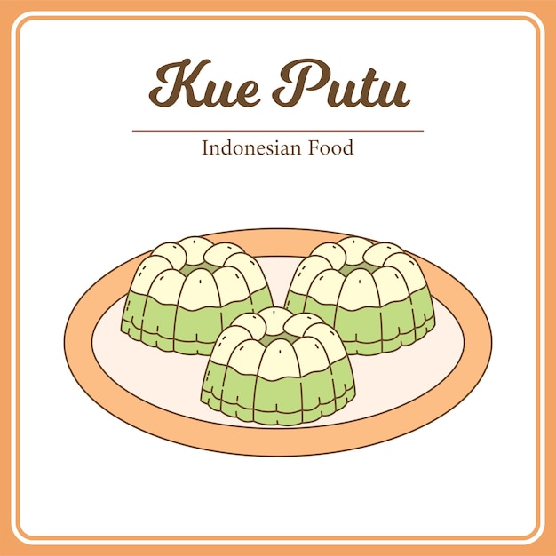 Vector kue putu ayu traditioneel indonesisch eten