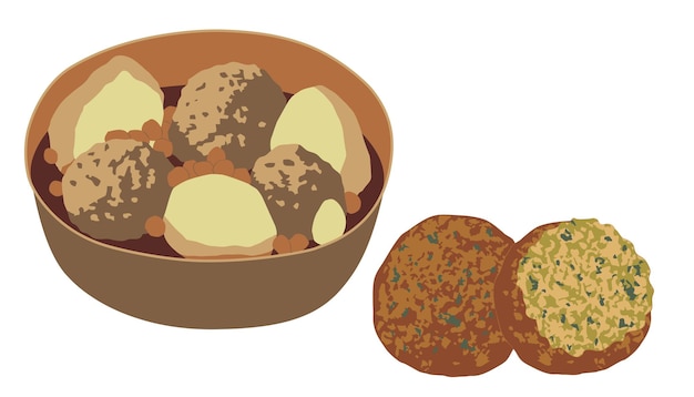 kufta bozbash and falafel
