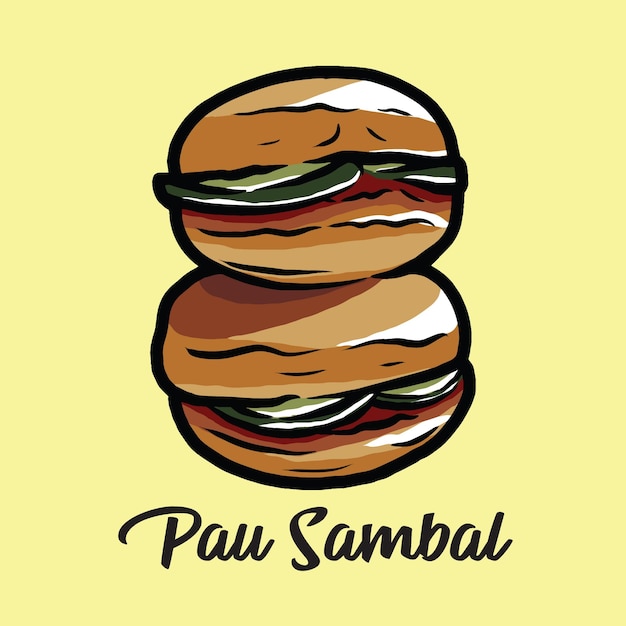 Illustrazione del fumetto di vettore di kuih pau sambal