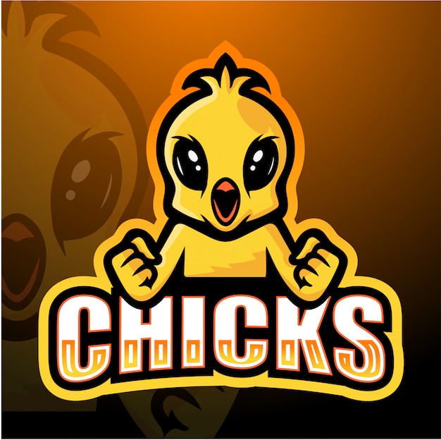 Kuikens mascotte esport illustratie