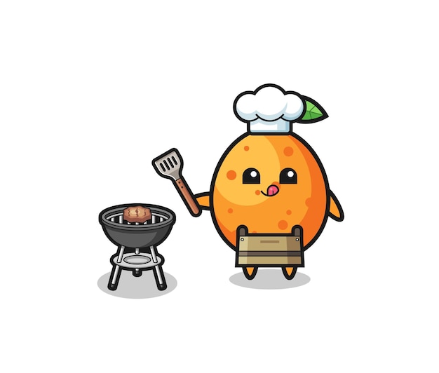 Kumquat barbeque chef with a grill