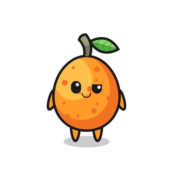 Vector kumquat cartoon with an arrogant expression