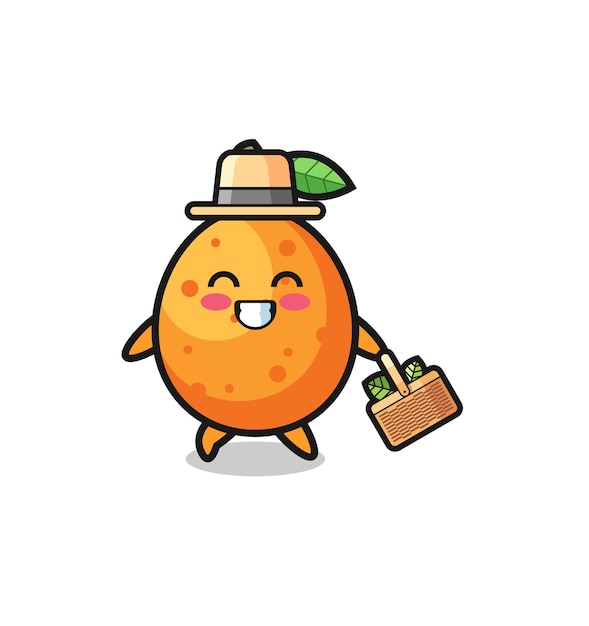 Kumquat herbalist character searching a herbal  cute design