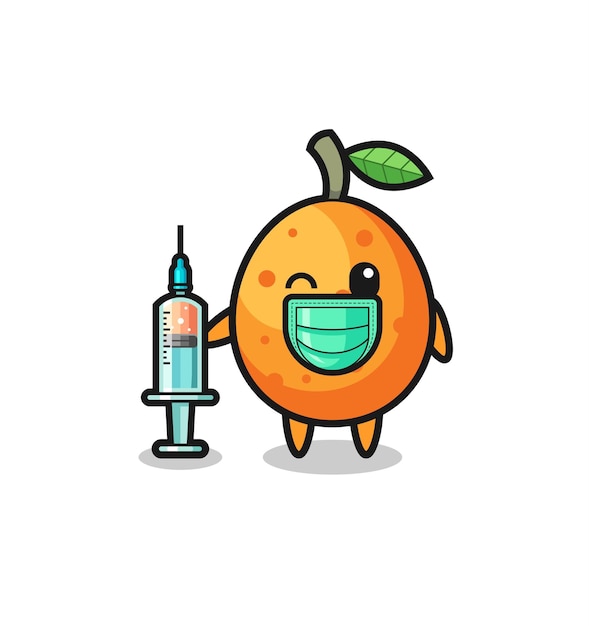 Kumquat mascot as vaccinator