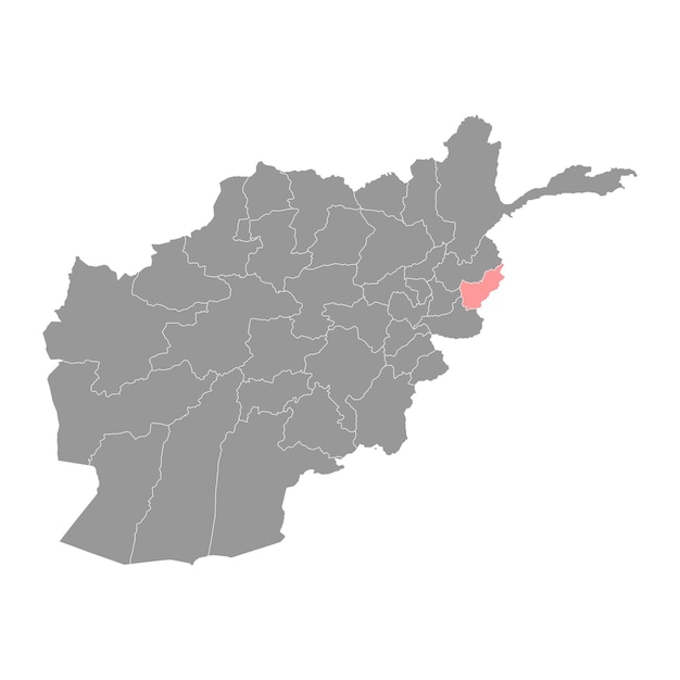 アフガニスタンのクナール州地図行政区画