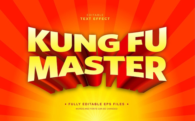 Редактируемый текстовый эффект Kung Fu Master 3D