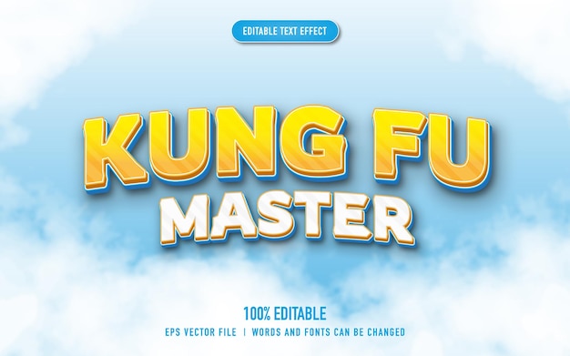 Kung fu master-teksteffect in 3d