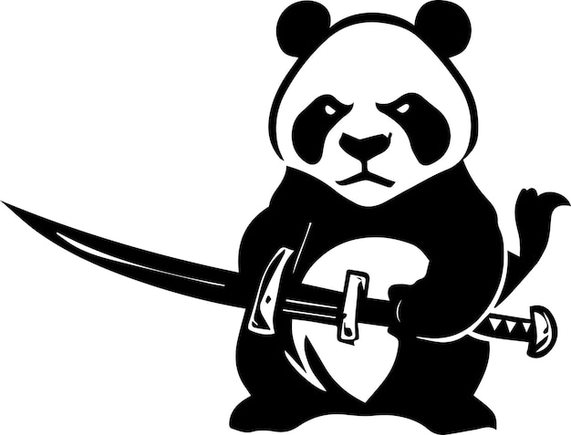 Kung Fu panda with sord vector tattoo