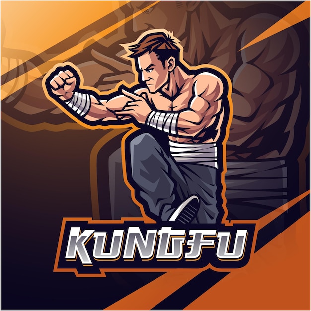 Kungfu esport mascot logo design