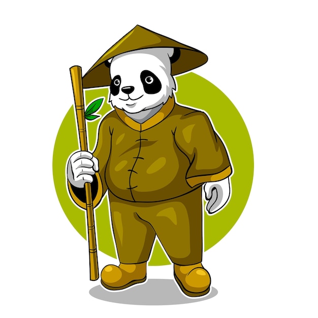 Kungfu panda mascot esports logo vector illustration