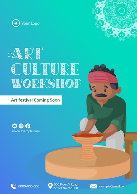 Kunst cultuur workshop flyer ontwerpsjabloon