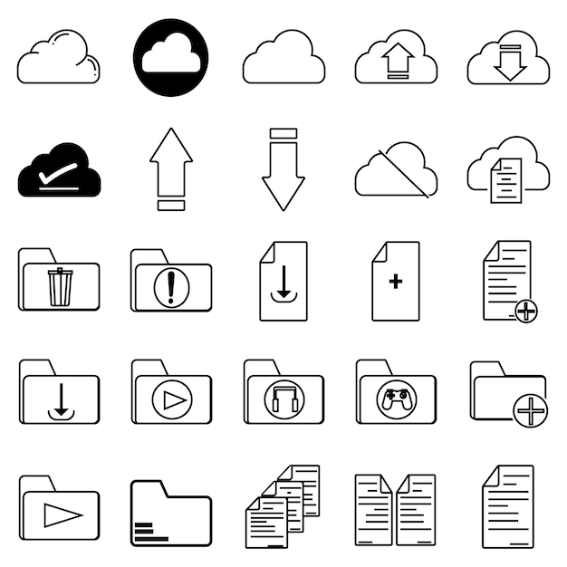 Kunst en illustratie van wolken en bestanden