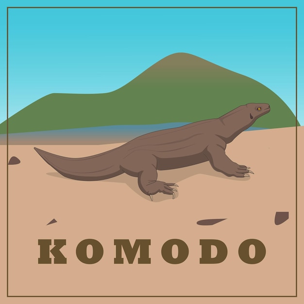 Kunst en ilustratie van komodo