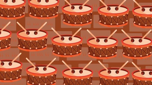 Kunst illustratie pictogram logo muziek tools ontwerp concept achtergrond patroon symbool van trommel