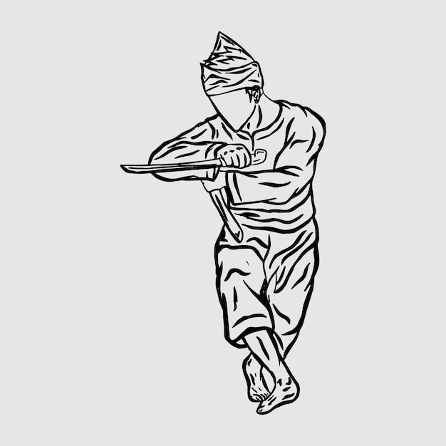 kunst lijn vector pencak silat vechter