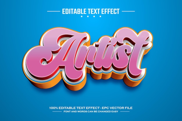 Kunstenaar 3D bewerkbare tekst effect sjabloon
