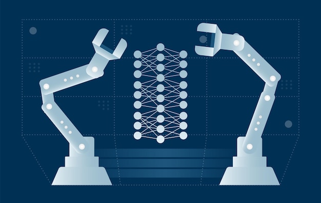 Kunstmatig neuraal netwerk geproduceerd door robots