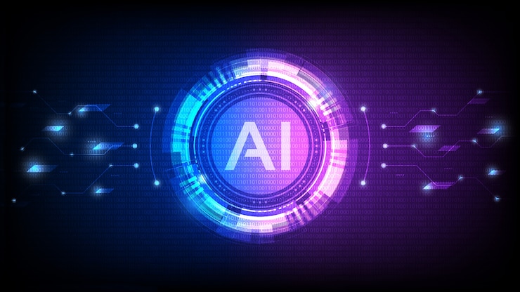 Vector kunstmatige intelligentie, ai-analyse met circuitlijn